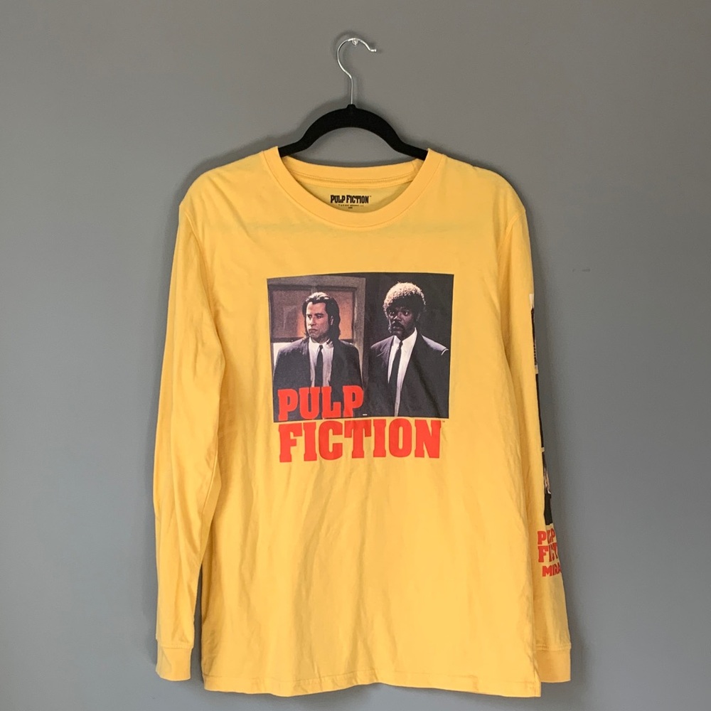 Pulp Fiction Tarantino Yellow Graphic Long Sleeve Shirt Medium